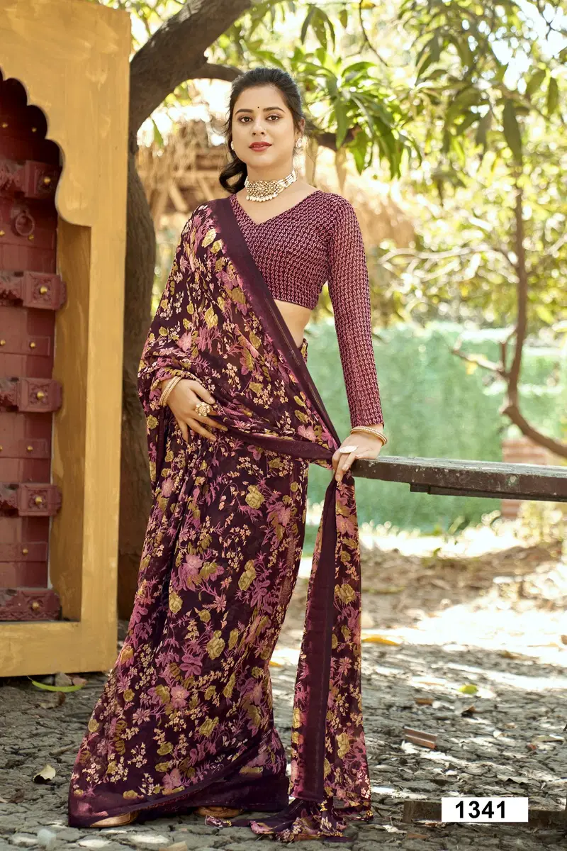 Nityansha Vol 12 By Vallabhi Georgette Printed Saree Exporters In India